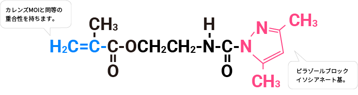 2-[(3,5-ジメチルピラゾリル)カルボニルアミノ]エチルメタクリレートの図